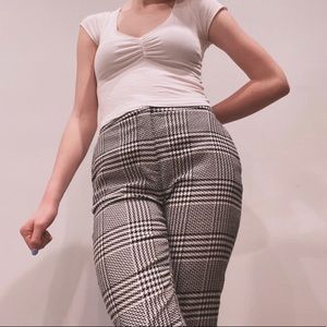 High-waisted plaid H&M pants!